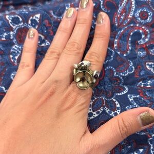 Floral Silver and Gold Ring